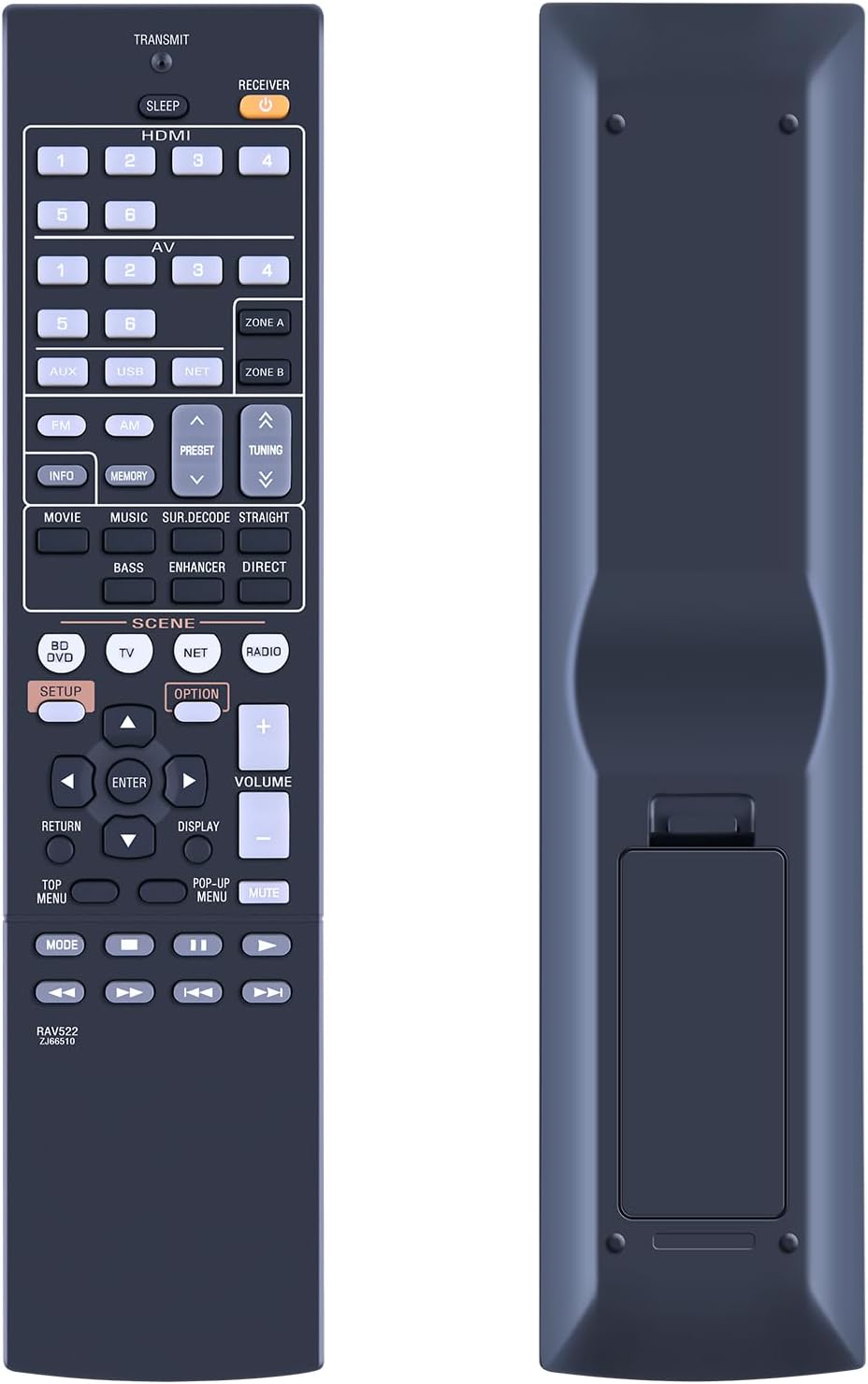 ZJ665100 交換用リモコン ヤマハオーディオビデオAVレシーバー RX